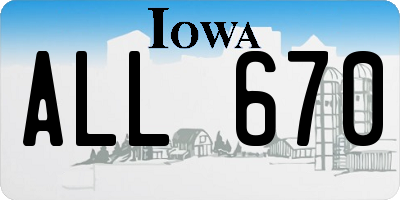 IA license plate ALL670