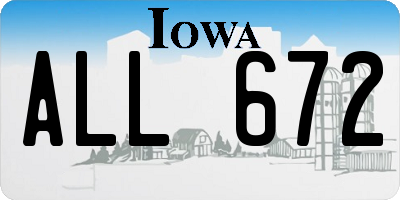 IA license plate ALL672