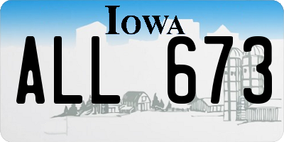 IA license plate ALL673