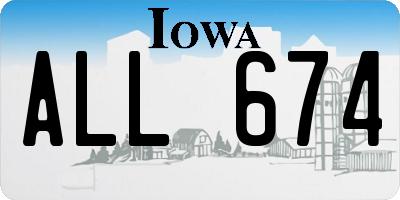 IA license plate ALL674