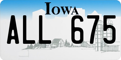IA license plate ALL675