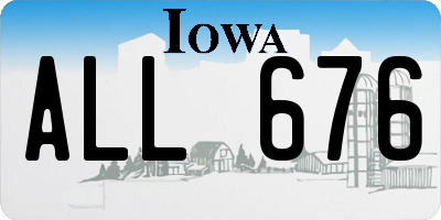 IA license plate ALL676