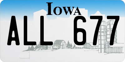 IA license plate ALL677
