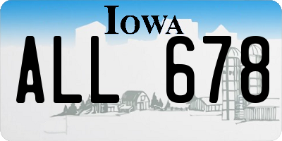IA license plate ALL678