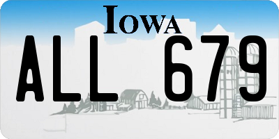 IA license plate ALL679