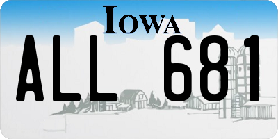IA license plate ALL681