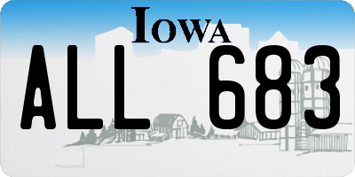 IA license plate ALL683