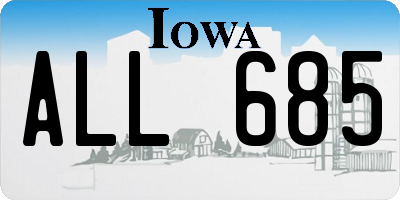 IA license plate ALL685