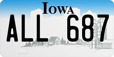 IA license plate ALL687