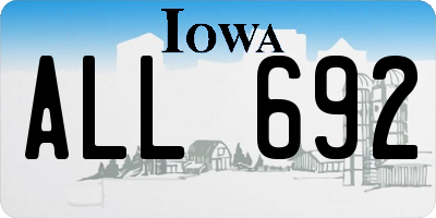IA license plate ALL692