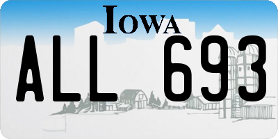 IA license plate ALL693