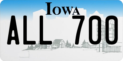 IA license plate ALL700