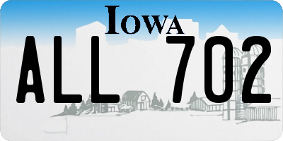 IA license plate ALL702