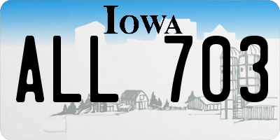 IA license plate ALL703