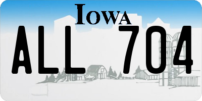 IA license plate ALL704