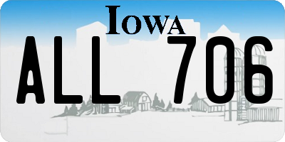 IA license plate ALL706
