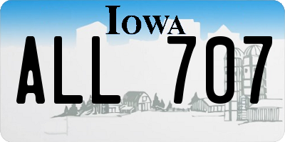 IA license plate ALL707