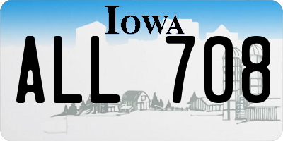 IA license plate ALL708