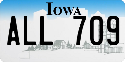 IA license plate ALL709