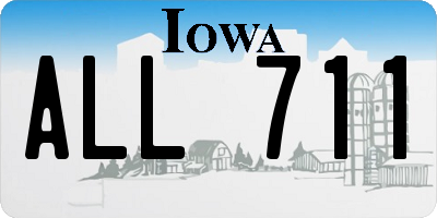IA license plate ALL711