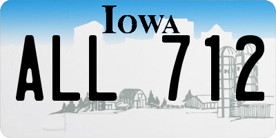 IA license plate ALL712