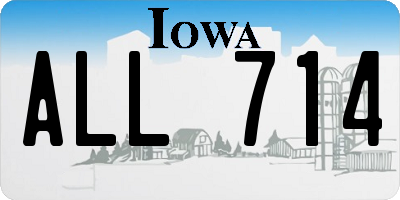IA license plate ALL714