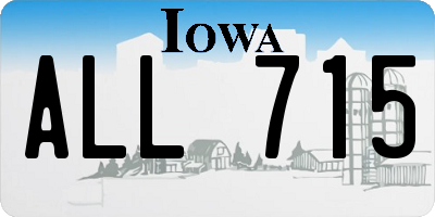 IA license plate ALL715