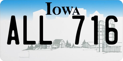 IA license plate ALL716