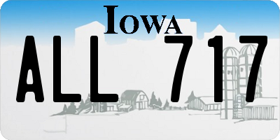 IA license plate ALL717