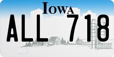 IA license plate ALL718