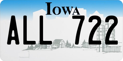 IA license plate ALL722