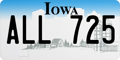 IA license plate ALL725