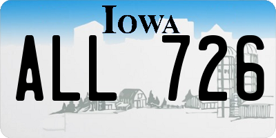 IA license plate ALL726