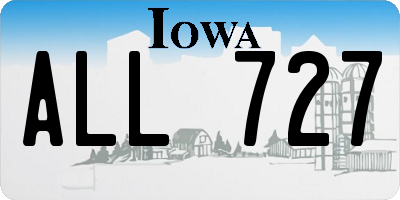IA license plate ALL727