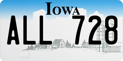 IA license plate ALL728