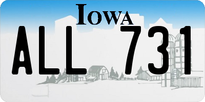 IA license plate ALL731