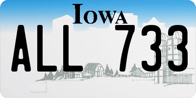 IA license plate ALL733