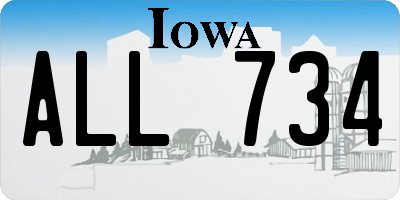 IA license plate ALL734