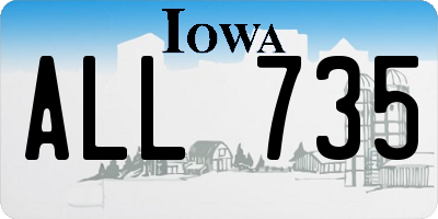 IA license plate ALL735