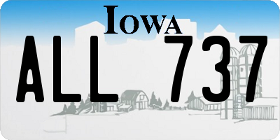 IA license plate ALL737