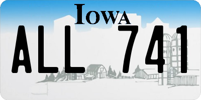 IA license plate ALL741