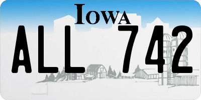 IA license plate ALL742