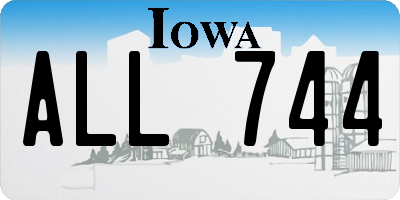 IA license plate ALL744