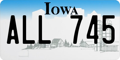 IA license plate ALL745