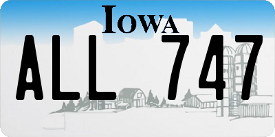 IA license plate ALL747