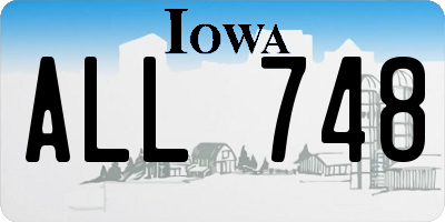 IA license plate ALL748