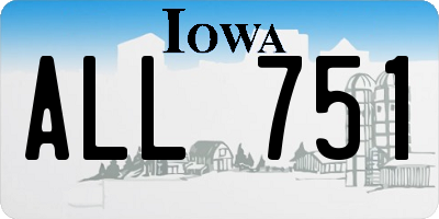 IA license plate ALL751