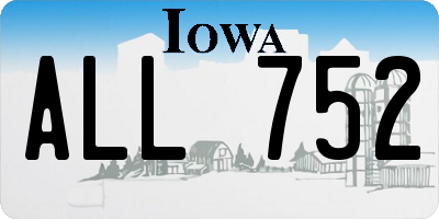 IA license plate ALL752