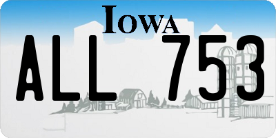 IA license plate ALL753