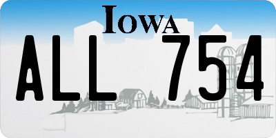 IA license plate ALL754